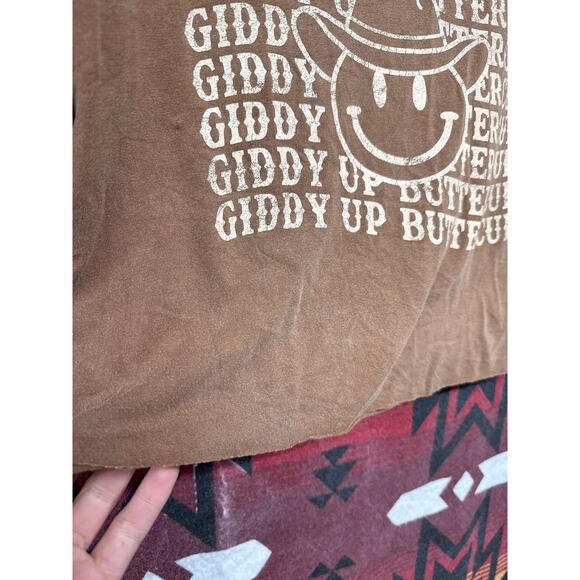 Originality Cropped Shirt Cowgirl Giddyup Buttercup Rodeo Country Western XS - Picture 3 of 7